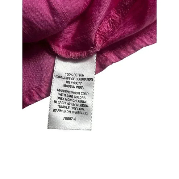 A.N.A NEW APPROACH TOPS SIZE 1X PINK BLOUSE TOP 100% COTTON BabyDoll Blouse - Picture 7 of 7
